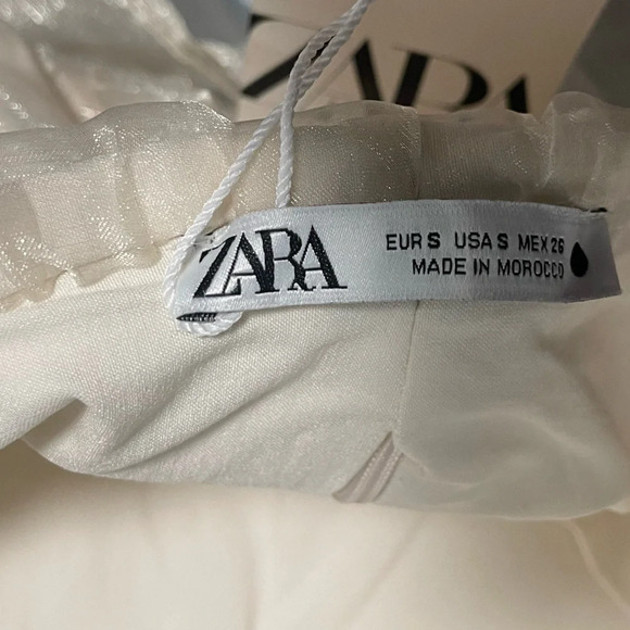 Zara Sheer Cream Crop Top - Picture 3 of 3